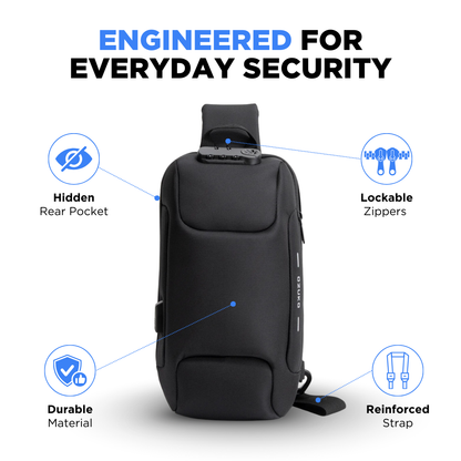 Anti-Diefstal Crossbody Tas met USB Oplaadpoort & RFID Bescherming