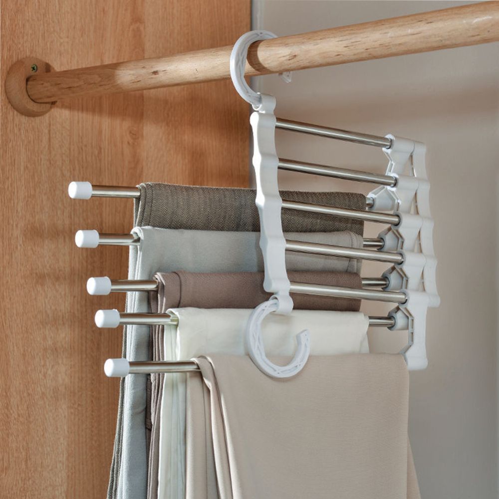 SpaceSaver™ | Opvouwbare 5-in-1 Broekenhanger – Bespaar Tot 70% Kastruimte