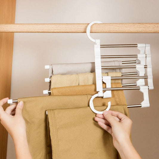 SpaceSaver™ | Opvouwbare 5-in-1 Broekenhanger – Bespaar Tot 70% Kastruimte