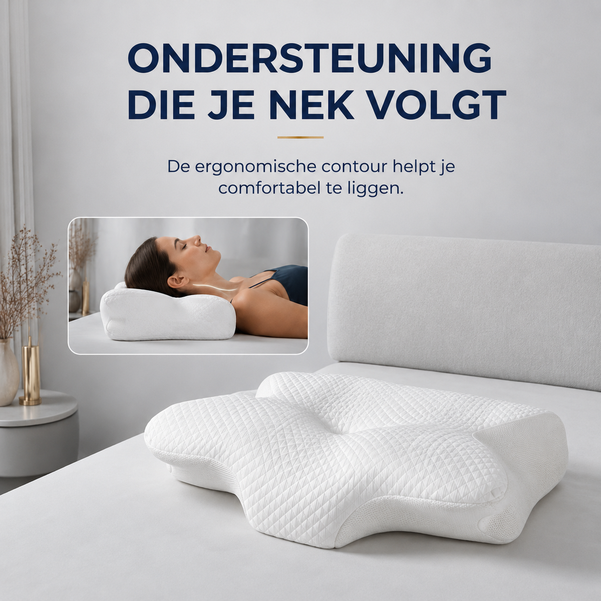 NeckRelief Ergonomisch Memory Foam Nekkussen – Comfortabele Nekondersteuning