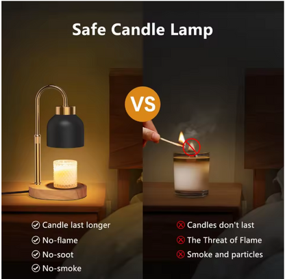 Luxe Kaars Warmer Lamp met Timer & 2 Wax Smeltbollen – Veilig, Rookvrij & Perfect Cadeau