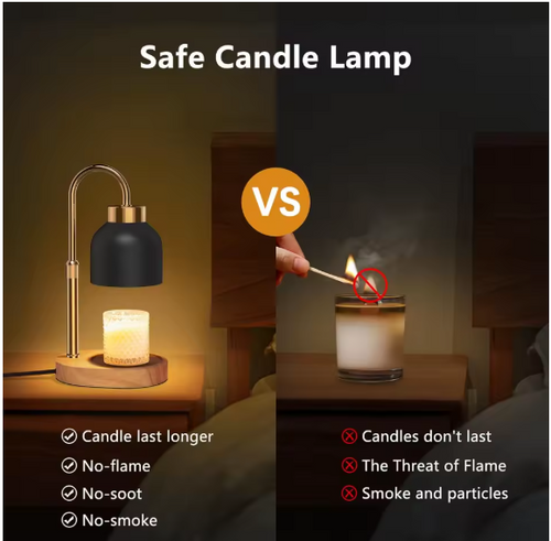 Luxe Kaars Warmer Lamp met Timer & 2 Wax Smeltbollen – Veilig, Rookvrij & Perfect Cadeau