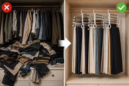 SpaceSaver™ | Opvouwbare 5-in-1 Broekenhanger – Bespaar Tot 70% Kastruimte